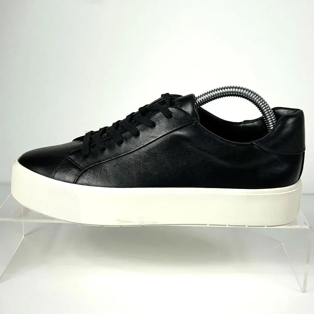 Vince. Size 8.5 Leather‎ Platform Lace Up Sneaker NEW Black White Benfield $199